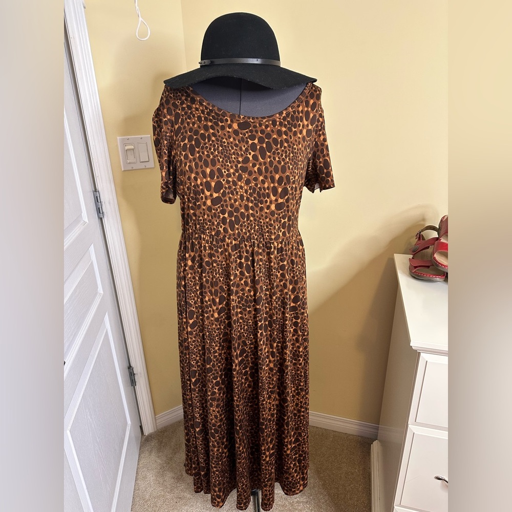 NWT Lu La Roe Riley empire waisted Print Maxi Dress size 2XL